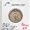 1 franc Semeuse Argent 1920 Sup+, France pièce de monnaie
