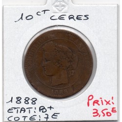 10 centimes Cérès 1888 A Paris B+, France pièce de monnaie