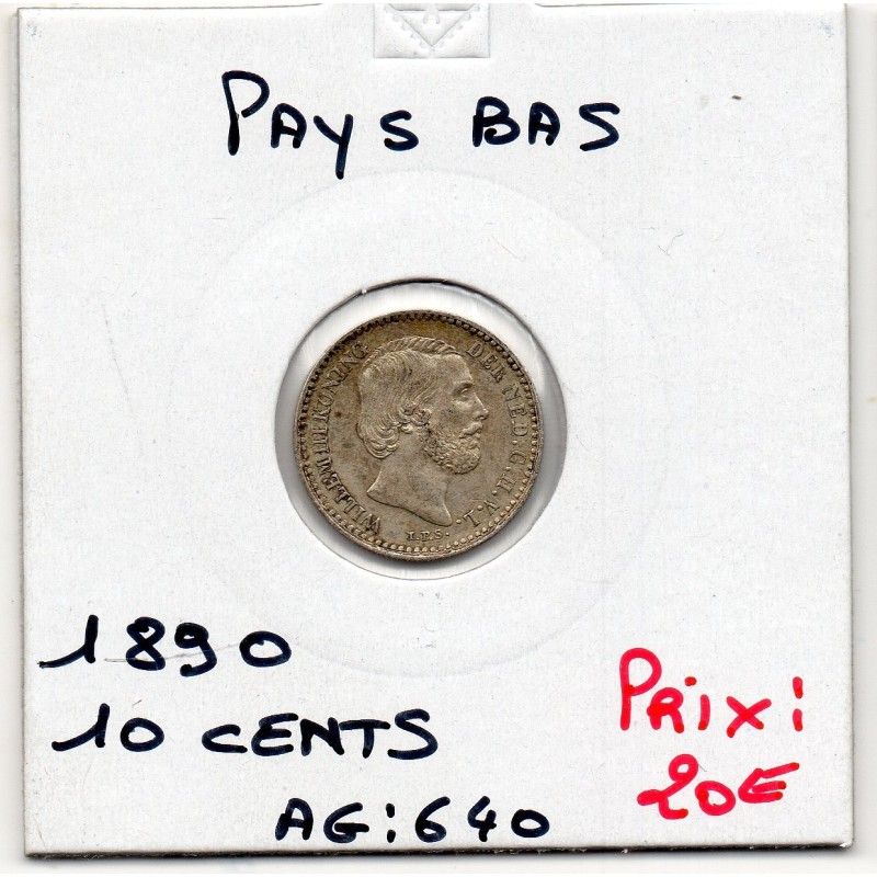 Pays Bas 10 cents 1890 Sup, KM 80 pièce de monnaie