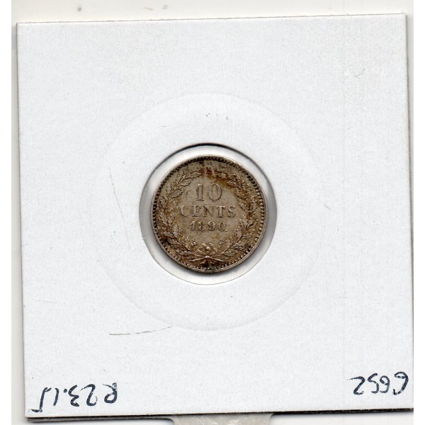Pays Bas 10 cents 1890 Sup, KM 80 pièce de monnaie
