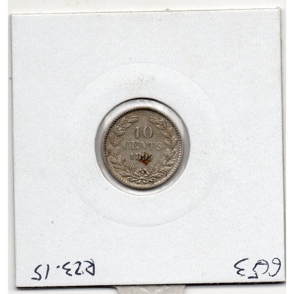 Pays Bas 10 cents 1895 TTB-, KM 116 pièce de monnaie