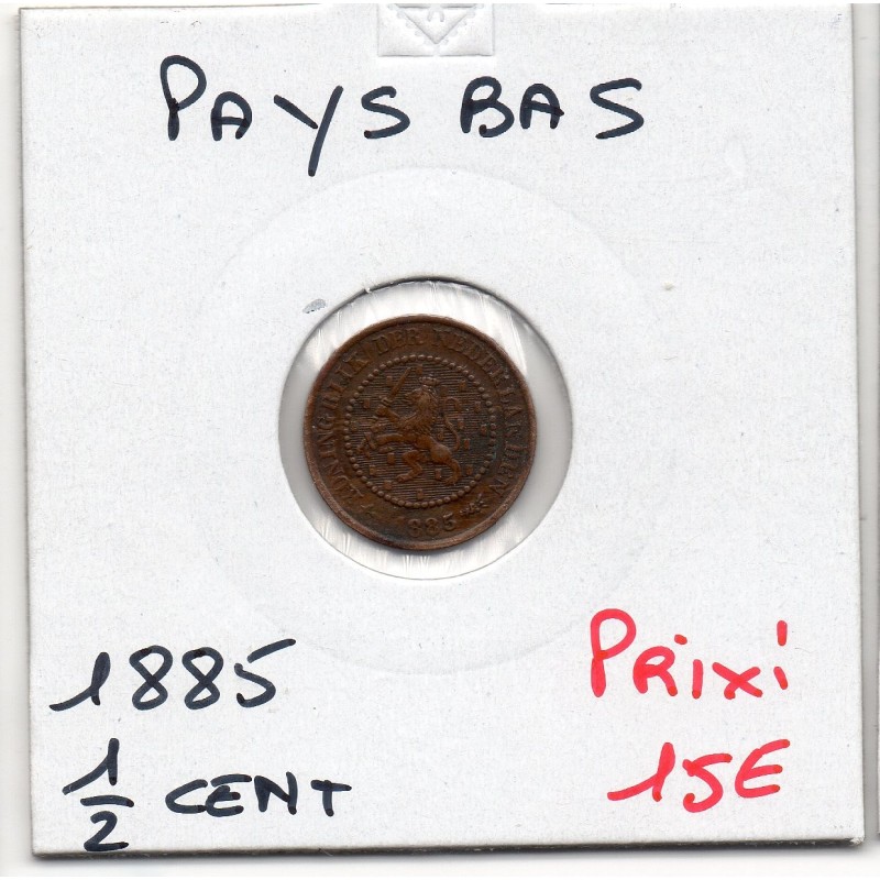 Pays Bas 1/2 cent 1884 Sup-, KM 109 pièce de monnaie