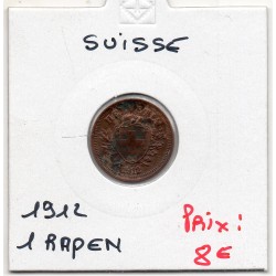 Suisse 1 rappen 1912 Sup-, KM 3 pièce de monnaie