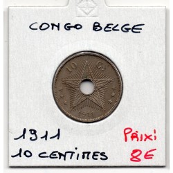 Congo Belge 10 centimes 1911 Sup, KM 18 pièce de monnaie