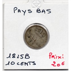 Pays Bas 10 cents 1825 B TB, KM 53 pièce de monnaie