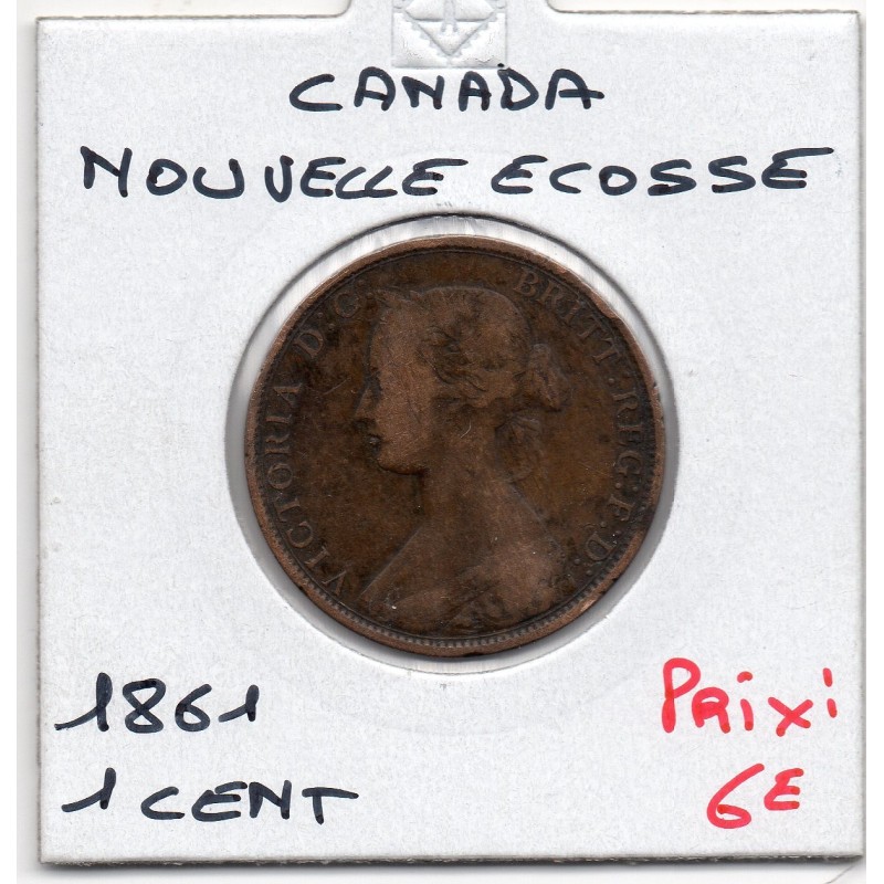 Nouvelle Ecosse 1 cent 1861 TB, KM 8 pièce de monnaie