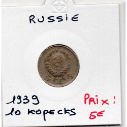 Russie 10 Kopecks 1939 Sup-, KM Y102 pièce de monnaie