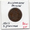 Prusse 3 pfennig 1867 A TTB+ KM 482 pièce de monnaie