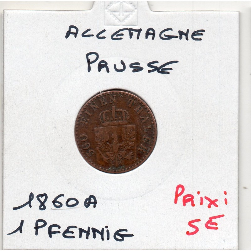 Prusse 1 pfenning 1860 A TTB KM 451 pièce de monnaie