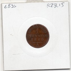 Prusse 1 pfenning 1860 A TTB KM 451 pièce de monnaie