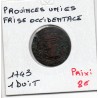 Provinces Unies West Friesland 1 duit 1743 B, KM 125 pièce de monnaie