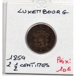 Luxembourg 2 1/2 centimes 1854 TTB-, KM 21 pièce de monnaie