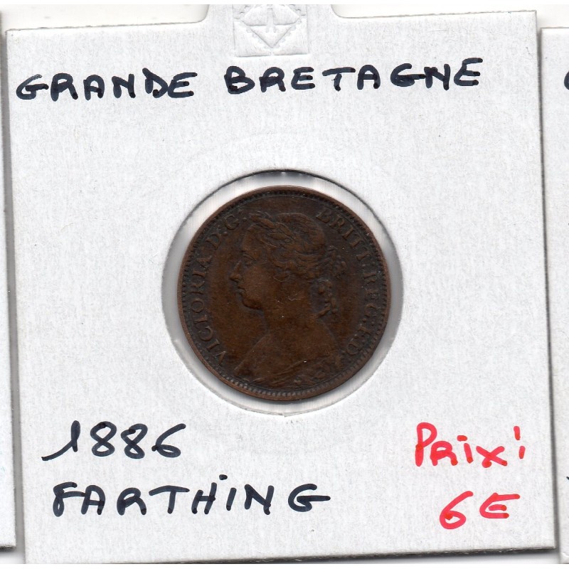 Grande Bretagne Farthing 1886 TTB, KM 753 pièce de monnaie