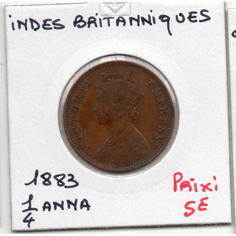 Inde Britannique 1/4 anna 1883 TTB, KM 486 pièce de monnaie