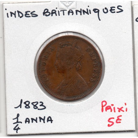 Inde Britannique 1/4 anna 1883 TTB, KM 486 pièce de monnaie