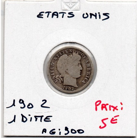 Etats Unis dime 1902 B, KM 113 pièce de monnaie