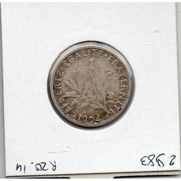 1 franc Semeuse Argent 1904 TB, France pièce de monnaie