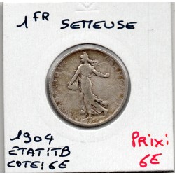 1 franc Semeuse Argent 1904 TB, France pièce de monnaie