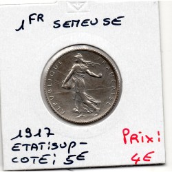 1 franc Semeuse Argent 1917 Sup-, France pièce de monnaie