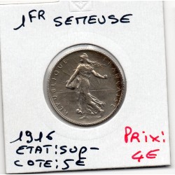 1 franc Semeuse Argent 1916 Sup-, France pièce de monnaie