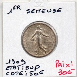 1 franc Semeuse Argent 1909 Sup, France pièce de monnaie