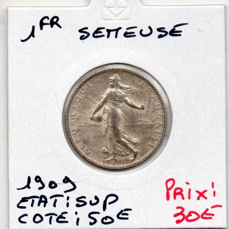 1 franc Semeuse Argent 1909 Sup, France pièce de monnaie