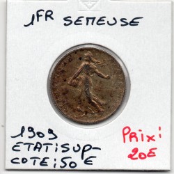 1 franc Semeuse Argent 1909 Sup-, France pièce de monnaie