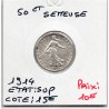 50 centimes Semeuse Argent 1914 Sup, France pièce de monnaie