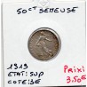 50 centimes Semeuse Argent 1919 Sup, France pièce de monnaie