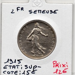 2 Francs Semeuse Argent 1915 Sup-, France pièce de monnaie