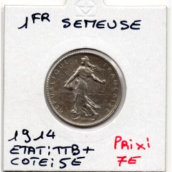 1 franc Semeuse Argent 1914 TTB+, France pièce de monnaie