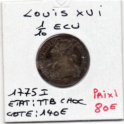 1/10 Ecu 1775 I Limoge Louis XVI TTB pièce de monnaie royale