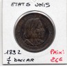 Etats Unis 1/2 Dollar Colomb 1892 TTB-, KM 117 pièce de monnaie