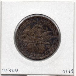 Etats Unis 1/2 Dollar Colomb 1892 TTB-, KM 117 pièce de monnaie