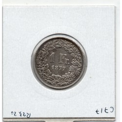 Suisse 1 franc 1877 TB, KM 24 pièce de monnaie