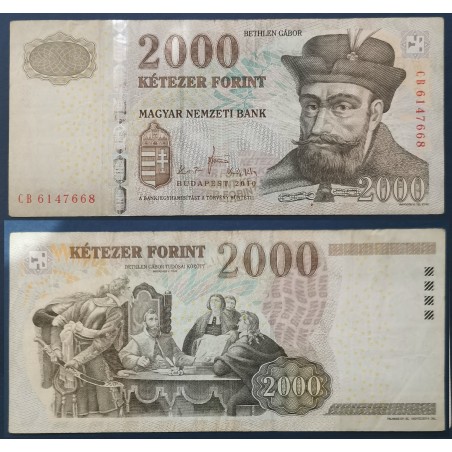 Hongrie Pick N°198c, TB Billet de banque de 2000 Forint 2010