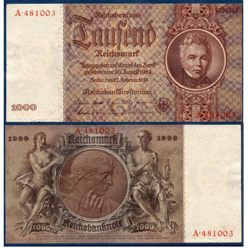 Allemagne Pick N°184, Spl Billet de banque de 1000 Mark 1936