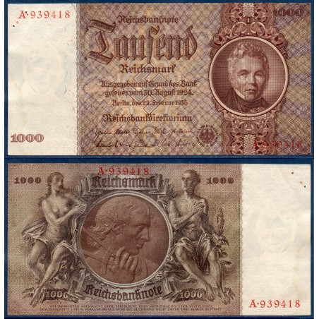 Allemagne Pick N°184, Sup+ Billet de banque de 1000 Mark 1936