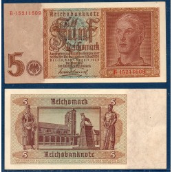 Allemagne Pick N°186a Sup Billet de banque de 5 Mark 1942