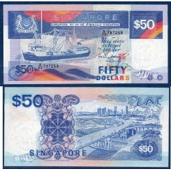 Singapour Pick N°22a, Neuf Billet de banque de 50 Dollar 1987