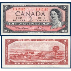 Canada Pick N°76d, Sup Billet de banque de 2 dollars 1954