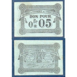 Algérie Chambre de Commerce Constantine pirot 46, Sup Billet de banque de 5 centimes 1915