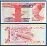 Ghana Pick N°19c, Spl Billet de banque de 5 cédis 1982