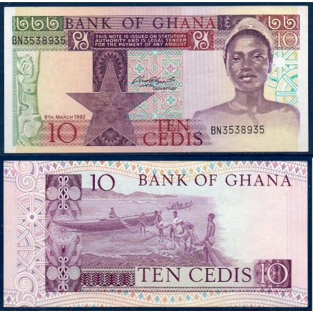 Ghana Pick N°20d, Sup Billet de banque de 10 Cedis 1982