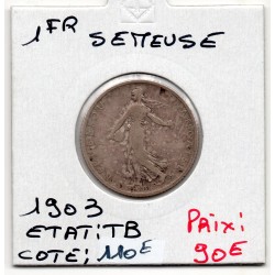 1 franc Semeuse Argent 1903 TB, France pièce de monnaie