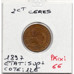 2 centimes Cérès 1897 Sup+, France pièce de monnaie
