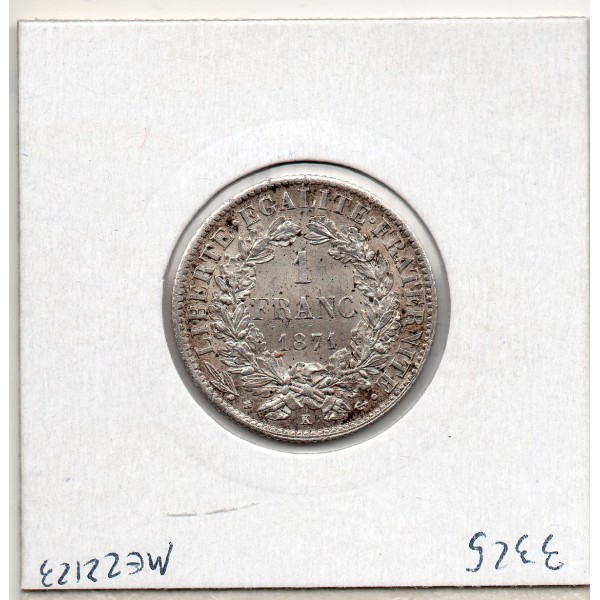 1 Franc Cérès 1871 K Bordeaux Sup, France pièce de monnaie