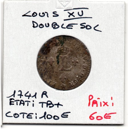 Double Sol 1741 R Orleans Louis XV pièce de monnaie royale