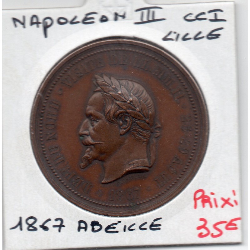 Medaille Napoléon III Chambre de commerce de Lille, 1867 abeille