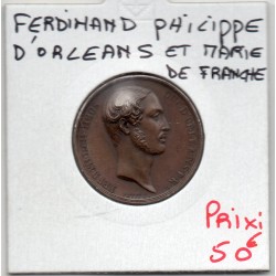 Médaille Ferdinand Philippe d'Orleans et Marie de France